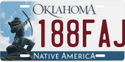 OK license plate 188FAJ