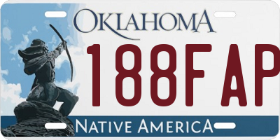 OK license plate 188FAP