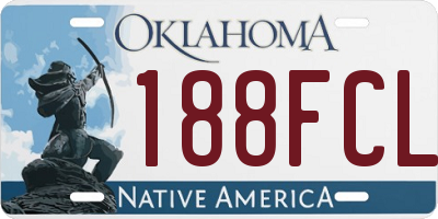 OK license plate 188FCL