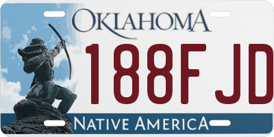 OK license plate 188FJD