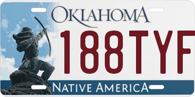 OK license plate 188TYF