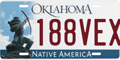 OK license plate 188VEX