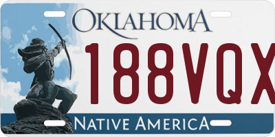 OK license plate 188VQX