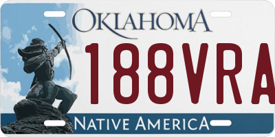 OK license plate 188VRA
