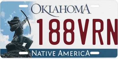 OK license plate 188VRN