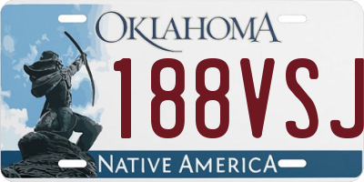 OK license plate 188VSJ