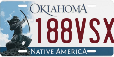 OK license plate 188VSX
