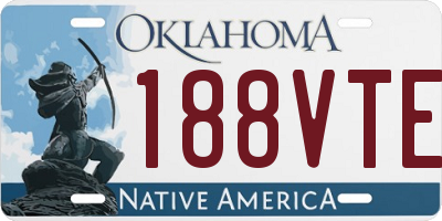 OK license plate 188VTE