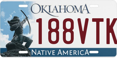 OK license plate 188VTK