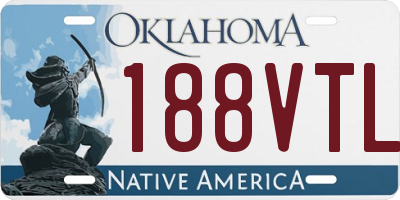OK license plate 188VTL
