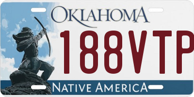 OK license plate 188VTP