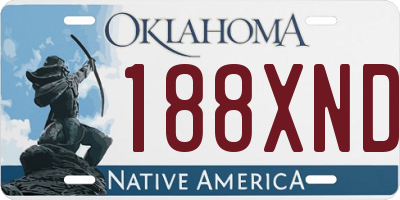 OK license plate 188XND