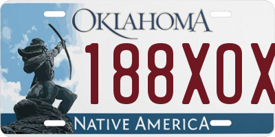 OK license plate 188XOX