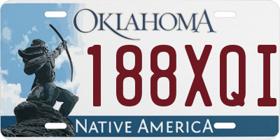 OK license plate 188XQI