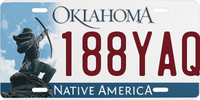 OK license plate 188YAQ