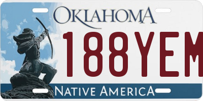 OK license plate 188YEM