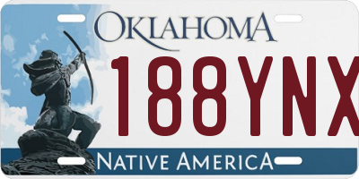 OK license plate 188YNX