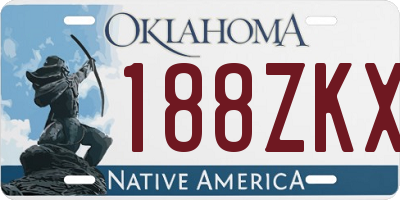 OK license plate 188ZKX