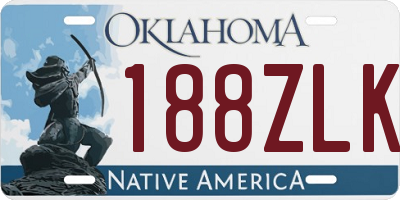 OK license plate 188ZLK