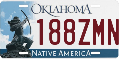 OK license plate 188ZMN