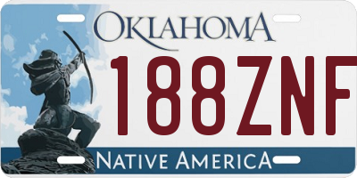 OK license plate 188ZNF