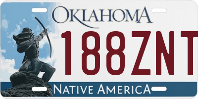 OK license plate 188ZNT