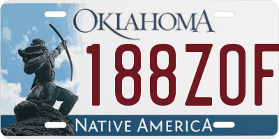 OK license plate 188ZOF