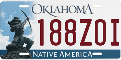 OK license plate 188ZOI