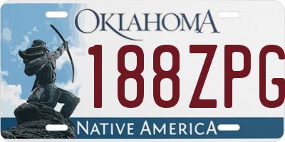OK license plate 188ZPG