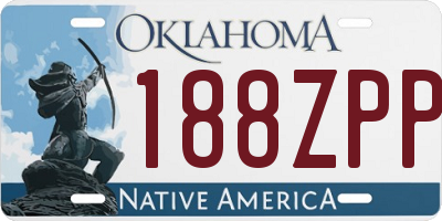 OK license plate 188ZPP