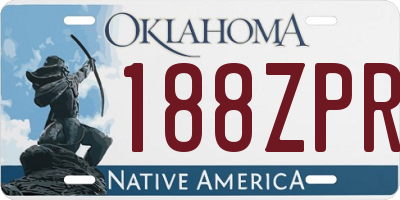 OK license plate 188ZPR