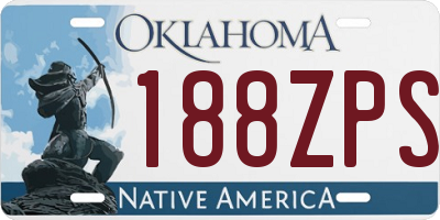 OK license plate 188ZPS