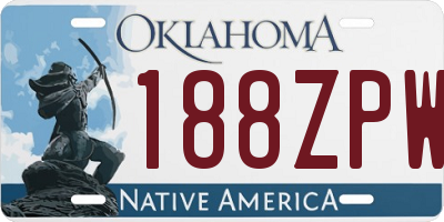 OK license plate 188ZPW