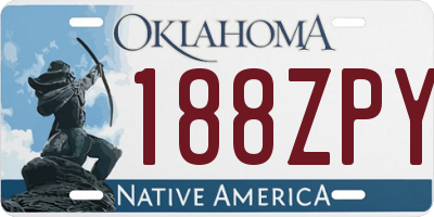 OK license plate 188ZPY