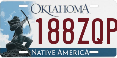 OK license plate 188ZQP