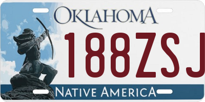 OK license plate 188ZSJ