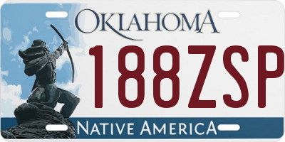 OK license plate 188ZSP