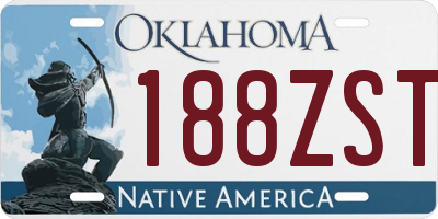 OK license plate 188ZST