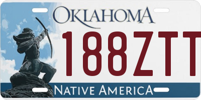 OK license plate 188ZTT