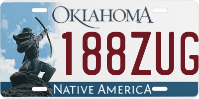 OK license plate 188ZUG