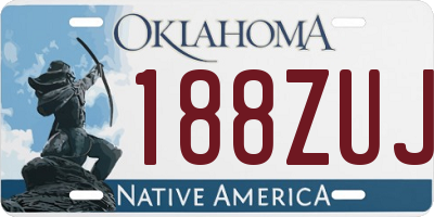 OK license plate 188ZUJ