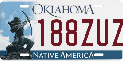 OK license plate 188ZUZ