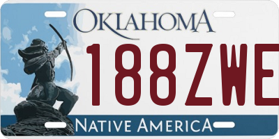 OK license plate 188ZWE