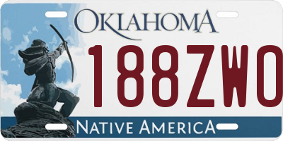 OK license plate 188ZWO