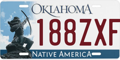 OK license plate 188ZXF