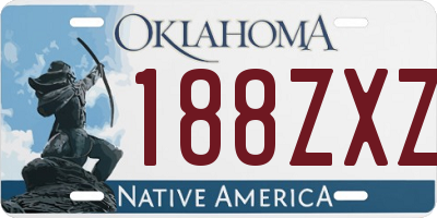 OK license plate 188ZXZ