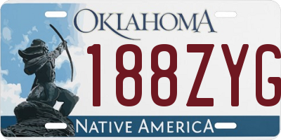 OK license plate 188ZYG