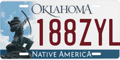 OK license plate 188ZYL