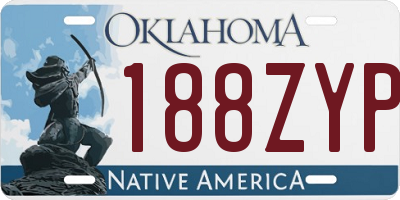 OK license plate 188ZYP