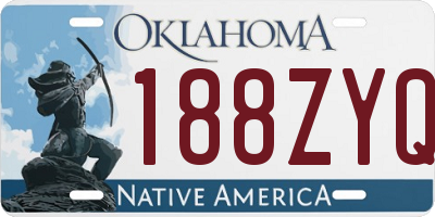 OK license plate 188ZYQ